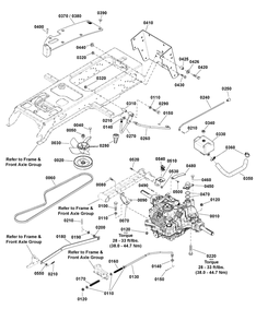 Transmission Group Diagram and Parts List for 2691418-02  Simplicity Lawn Tractor