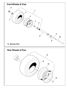 Wheel And Tire Group Diagram and Parts List for 5901748  Simplicity Lawn Tractor