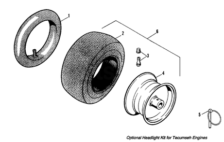 Tire And Wheel Group Diagram and Parts List for 860S 1691946 Simplicity Snow Blower