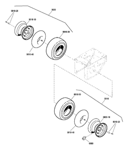 Wheels And Tires Group Diagram and Parts List for P1738E 1695827 Simplicity Snow Blower