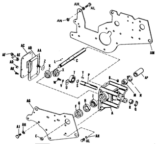Bevel Gear Housing Diagram and Parts List for 3212H 990573 Simplicity Lawn Tractor