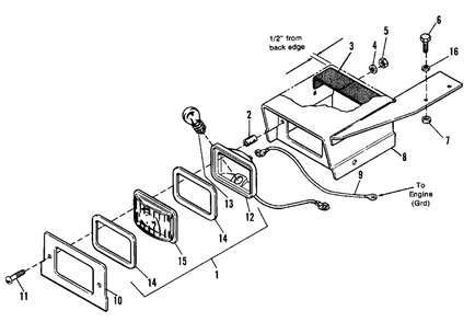Headlight Group Diagram and Parts List for 1080S 1691776 Simplicity Snow Blower