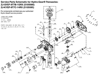 Transaxle Service Parts - Hydro-Gear Zt3200 Diagram and Parts List for 5901743  Simplicity Lawn Tractor