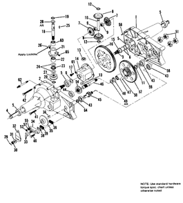 Transaxle Group (Agrifab) Diagram and Parts List for 4212H 1691931 Simplicity Lawn Tractor