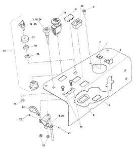 Control Group Panel Diagram and Parts List for 2650 5900705 Simplicity Lawn Tractor