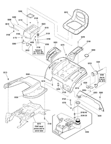 Seat And Seat Deck Group - Evap Compliant Diagram and Parts List for 2690947-00  Simplicity Lawn Tractor