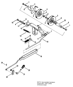 Power Take Off Group Diagram and Parts List for 648 990899 Simplicity Lawn Tractor