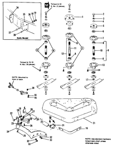 42-Inch Rotary Mower - Housing And Arbor Group Diagram and Parts List for 7790H 1691012 Simplicity Lawn Tractor