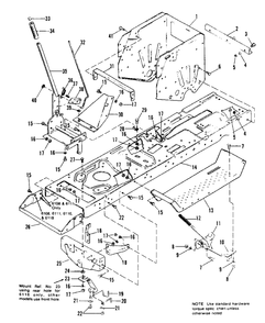 Frame Group Diagram and Parts List for 6108 1690451 Simplicity Lawn Tractor