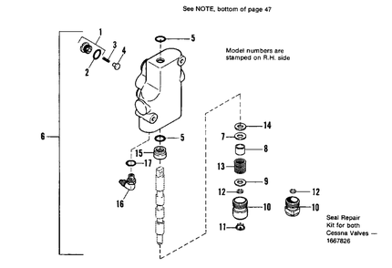 Control Valve Group - Cessna Valve Diagram and Parts List for 7116H 1690569 Simplicity Lawn Tractor