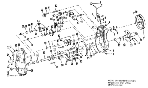 Transmission Group Diagram and Parts List for 627 990578 Simplicity Lawn Tractor