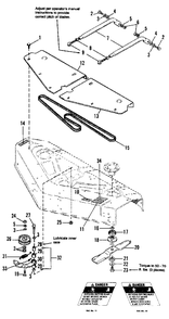 42-Inch Mower Deck-Cover, Drive And Bail Group Diagram and Parts List for 7116H 1690662 Simplicity Lawn Tractor