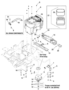 Engine Group - Briggs And Stratton Ps And Ct Diagram and Parts List for 2650 5900705 Simplicity Lawn Tractor