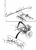 Control Linkage And Power Take-Off Diagram and Parts List for 990120  Simplicity Lawn Tractor