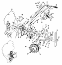 Frame Handles  Controls Diagram and Parts List for 990336  Simplicity Tiller