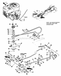 Engine Pulley Brake  Clutch Group Diagram and Parts List for 990489  Simplicity Lawn Tractor