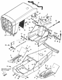 Frame Hood Grill  Instrument Panel Diagram and Parts List for 990871  Simplicity Lawn Tractor