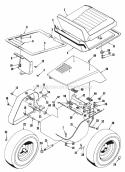 Engine Seat  Hood Group (3855I01) Diagram and Parts List for 990769  Simplicity Lawn Tractor