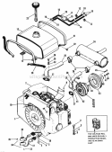 Engine  Fuel System Diagram and Parts List for 1600304  Simplicity Lawn Tractor