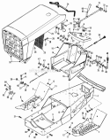 Frame Hood Grill  Instrument Panel Diagram and Parts List for 990979  Simplicity Lawn Tractor