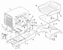 Hood Frame Dash  Seat Group (3857I01) Diagram and Parts List for 1600122  Simplicity Lawn Tractor