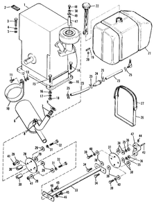 Engine And Drive Shaft Diagram and Parts List for 3410S 990756 Simplicity Lawn Tractor