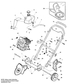 Frame And Handles (S/N 10,001/20,001 And Above) Diagram and Parts List for 520E 1692614 Simplicity Snow Blower