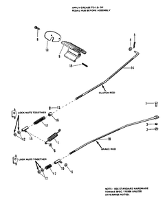 Brake And Clutch Group (6008, 6010) Diagram and Parts List for 6010 1690192 Simplicity Lawn Tractor