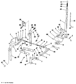 Rear Lift And Draw Bar Group Diagram and Parts List for 700 990169 Simplicity Lawn Tractor