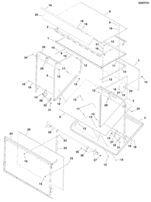 Hopper Group - 12 Cu. Ft. Diagram and Parts List for 5600754  Simplicity Lawn Tractor Accessories