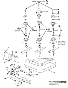 42-Inch Housing And Arbor Group Diagram and Parts List for 7014S 1690338 Simplicity Lawn Tractor