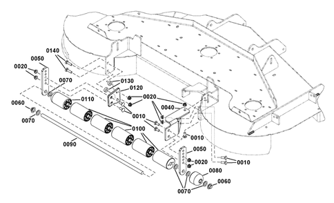 61-Inch Mower Deck - Roller Group Diagram and Parts List for 2691815-01  Simplicity Lawn Tractor