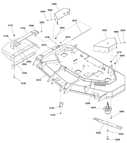 61-Inch Mower Deck Group - Housing, Covers, Spindles And Blades Diagram and Parts List for 5901780  Simplicity Lawn Tractor