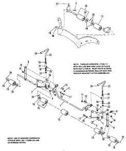 42-Inch Height Adjusting And Roller Group Diagram and Parts List for 7014S 1690338 Simplicity Lawn Tractor