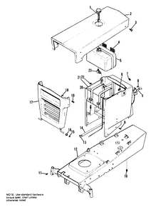 Frame, Hood And Dash Group Diagram and Parts List for 5008 1690019 Simplicity Lawn Tractor