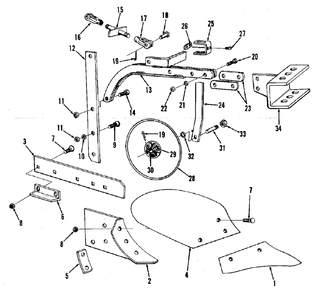 Plow Group - 16-Inch (3853i01) Diagram and Parts List for 1600175  Simplicity Lawn Tractor Accessories