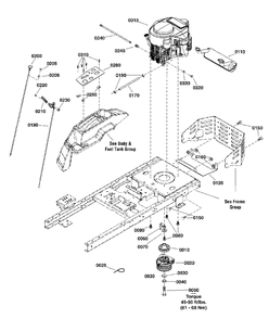 Engine Group Diagram and Parts List for 2691658-00  Simplicity Lawn Tractor