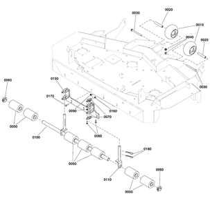 52-Inch Mower Deck Group - Rollers Diagram and Parts List for 5901779  Simplicity Lawn Tractor