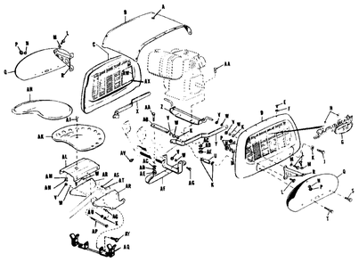 Seat, Hood, And Drawbar Assembly-Model 575 Diagram and Parts List for 575 990154 Simplicity Lawn Tractor