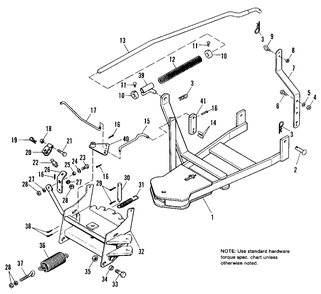 46-Inch Dozer Blade Hitch Diagram and Parts List for 1690498  Simplicity Lawn Tractor Accessories