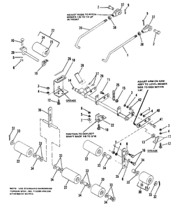 42-Inch Height Adjustment And Roller Group Diagram and Parts List for 6010 1690199 Simplicity Lawn Tractor