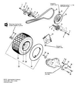 Drive Group Diagram and Parts List for 6108 1690451 Simplicity Lawn Tractor