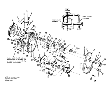 Transmission Group 2 Diagram and Parts List for 525 990485 Simplicity Lawn Tractor