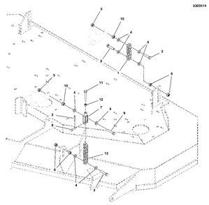 61-Inch Mower Deck Group - Hanger Chains Diagram and Parts List for 5901748  Simplicity Lawn Tractor