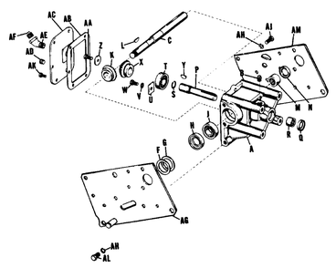 Bevel Gear Housing Diagram and Parts List for 3012 990434 Simplicity Lawn Tractor