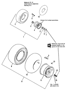 Wheel And Tire Group Diagram and Parts List for 3110E 1691109 Simplicity Lawn Tractor