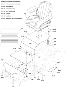 Seat Mount And Floor Group S/N: 4000725435 And Below Diagram and Parts List for 5901744  Simplicity Lawn Tractor