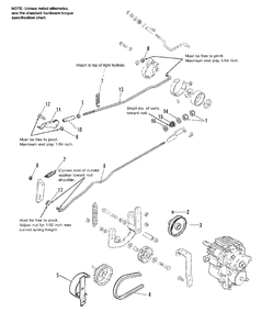 Clutch And Brake Control Group Diagram and Parts List for 918H 1693413 Simplicity Lawn Tractor