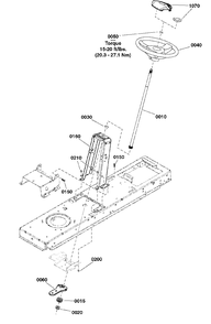 Steering Group Diagram and Parts List for 2691668-02  Simplicity Lawn Tractor