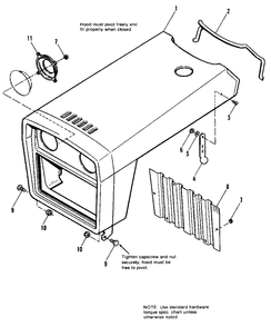 Hood And Grille Group Diagram and Parts List for 7116H 1690489 Simplicity Lawn Tractor